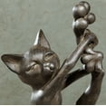 thumbnail image 4 of Stretching Cat Exercising Yoga Figurine Table Sculptur Bronze Black, 4 of 5