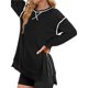 thumbnail image 3 of Sudaderas de Mujer de Larga, Cuello Redondo, Estilo Pullover, Ideales para Otoño e Invierno. con Cremallera Lateral, Perfectas para Salir. Negro L, 3 of 10