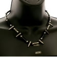 thumbnail image 3 of Mi Amore Gothic Bullet Charm Statement-Necklace Black & Silver-Tone, 3 of 3