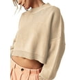 thumbnail image 2 of xiaxaixu Chandail en Tricot Uni/à Rayures pour Femmes Col Rond Manches Longues Pulls Amples Printemps Automne Décontractés Mode Urbaine, 2 of 6