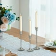 thumbnail image 6 of 3 PCS Originality Candle Holders Gold Taper Candle Holder Metal Candle Holder for Wedding, Dinning, Party, Fits Candle&Led Candles （Silver）, 6 of 6