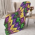 thumbnail image 3 of Rateoe Mardi Gras4 Pattern Flannel Throw Blanket, Ultra-soft Blanket for Bed, Couch, Car, Hypoallergenic Anti-pilling blanket-80"x60"(Vertical), 3 of 6