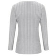 thumbnail image 5 of Annhoo Fall Tops for Women Elegant Slim Long Sleeve V Neck Knitted Tees Fashion Side Slit Dressy Shirts, 5 of 6
