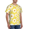 thumbnail image 2 of Vsdgher Daisies Flowers Print Men's Dry Fit Mesh Athletic Shirts Moisture Wicking Tennis T-Shirt Tops, 2 of 9