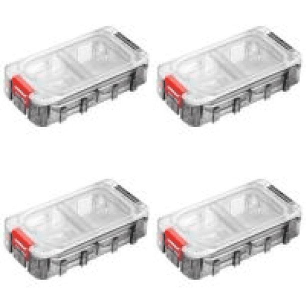 DQrwqpou Caja Aparejos Pesca Gran Capacidad Caja Herramientas Impermeable Con Tapa Transparente (rojo + Negro)