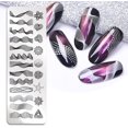 thumbnail image 3 of Nail Stamping Plates Line Pictures Nail Art Plate Stainless Steel Design Stamp Template for Printing Stencil Tools (J002), 3 of 4