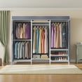 thumbnail image 6 of VIPEK V5C Heavy Duty Covered Clothes Rack, White Metal Clothing Rack with Gray Oxford Fabric Cover, 68.9" L x 15.7" W x 76.4" H, 6 of 9