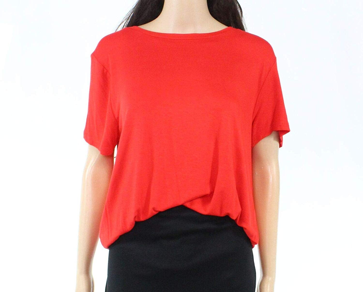 red bubble hem top