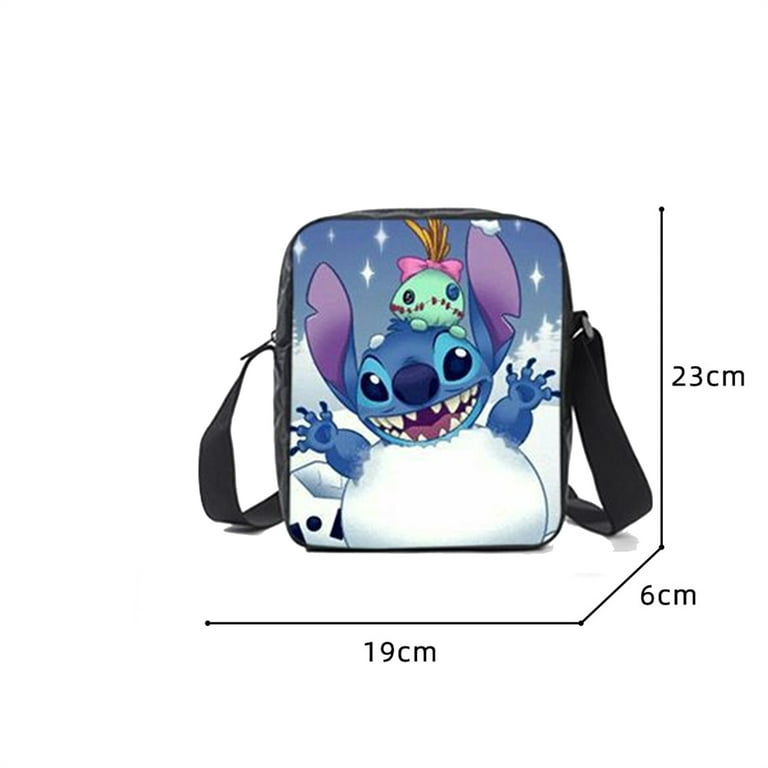 Anime Lilo & Stitch Backpack Shoulder Bag Stitch Pencil Case Student Black  School Bag Stitch Diagonal Bag 3 Pieces Set (#14) 