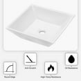 thumbnail image 3 of 16"×16"×5" White Ceramic Rectangular Countertop Bathroom Sink, 3 of 8