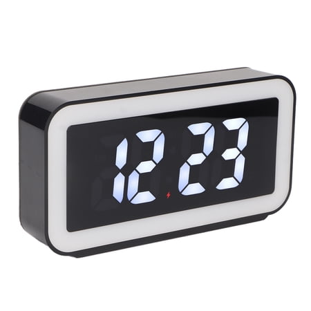 Rectangle Digital Alarm Clock with Fast Wireless Charging, Sleek LED Large Screen Bedside Desk