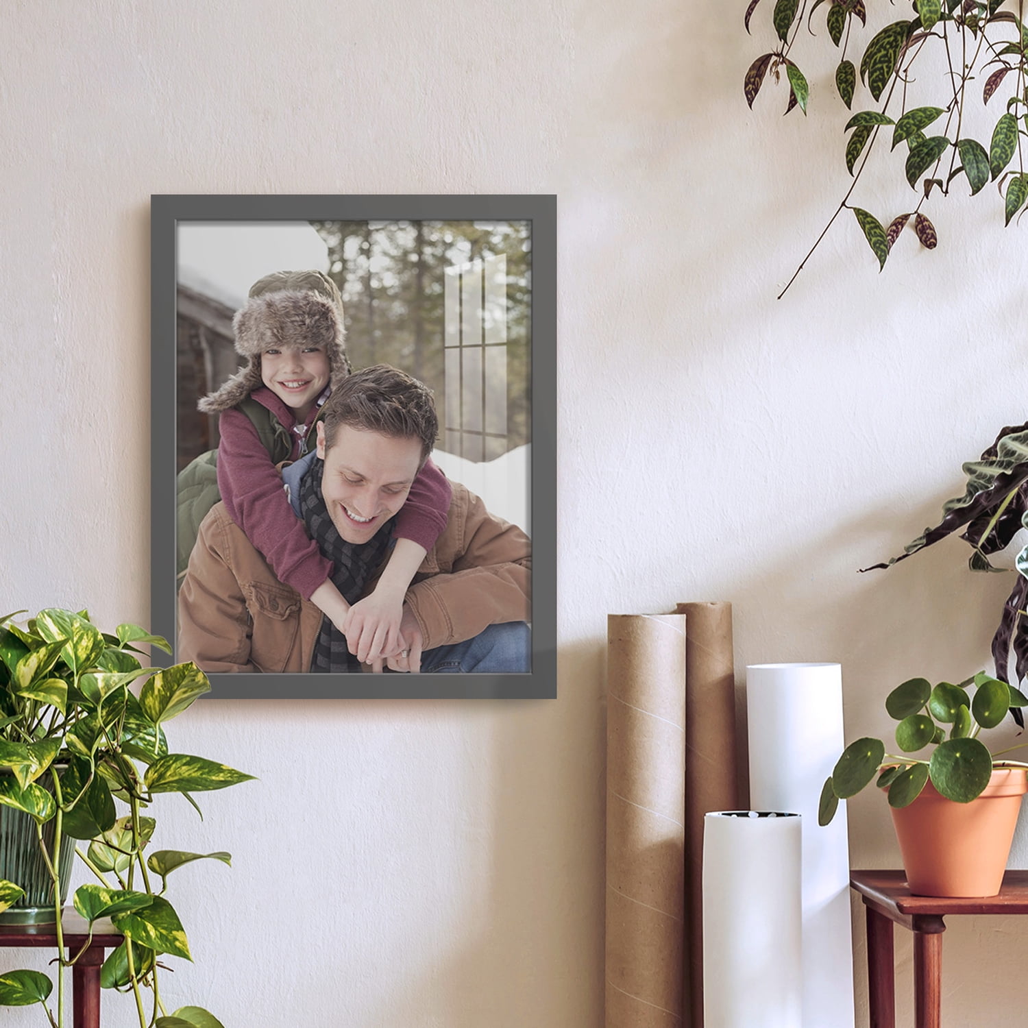 Modern 11 in. x 14 in. Grey Picture Frame (Set of 2)