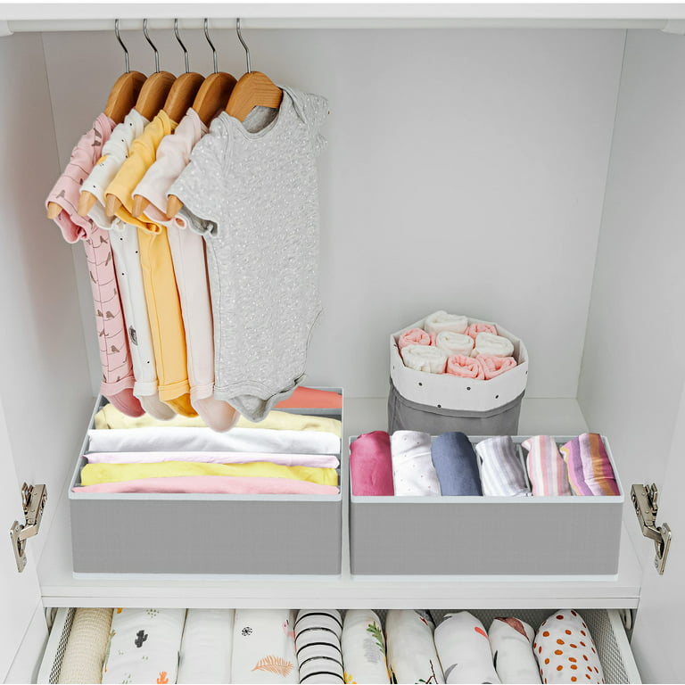  Simple Houseware Closet Underwear Organizer Drawer Divider 4  Set + 5 Shelves Hanging Closet Organizer, Gray : Home & Kitchen