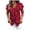 Red, variant on Women's Ruffle V Neck Blouse Short Sleeve Button Down Solid Casual Dressy Work Tops (AG, XXL)