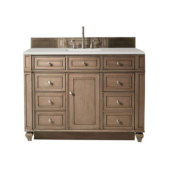 James Martin Vanities 48" Single Vanity, Whitewashed Walnut w/ 3 CM Lime Delight Quartz Top