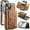 Brown, variant on PU Leather Wallet Phone Case Compatible with iPhone 13, with Card Holder 2 in 1 Detachable Back Cover for iPhone 13, RFID Blocking Kickstand Heavy Duty Classic Magnetic - Black