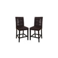 thumbnail image 2 of 2 Piece Dining Set Wooden Chairs Button Tufted Height Chairs Small Kitchen Dinette Set - Brown, 2 of 3