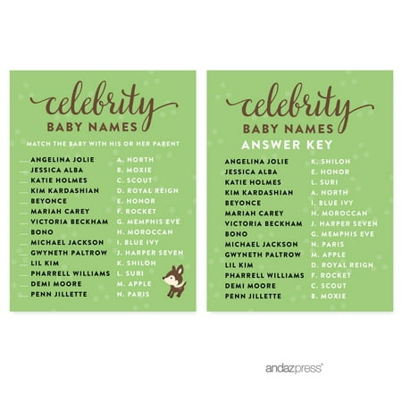 Celebrity Name Game Woodland Animals Deer Baby Shower Games 20 Celebrity Name Game Woodland Animals Deer Baby Shower Games 20