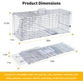 thumbnail image 2 of 32" Live Animal Traps,Humane Animal Trap for Stray Cats up to 16.5 pounds, Raccoons, Squirrel, Skunk, Mole, Groundhog, Armadillo, Rabbit,Steel Foldable with Pedal Triggers, 2 of 6
