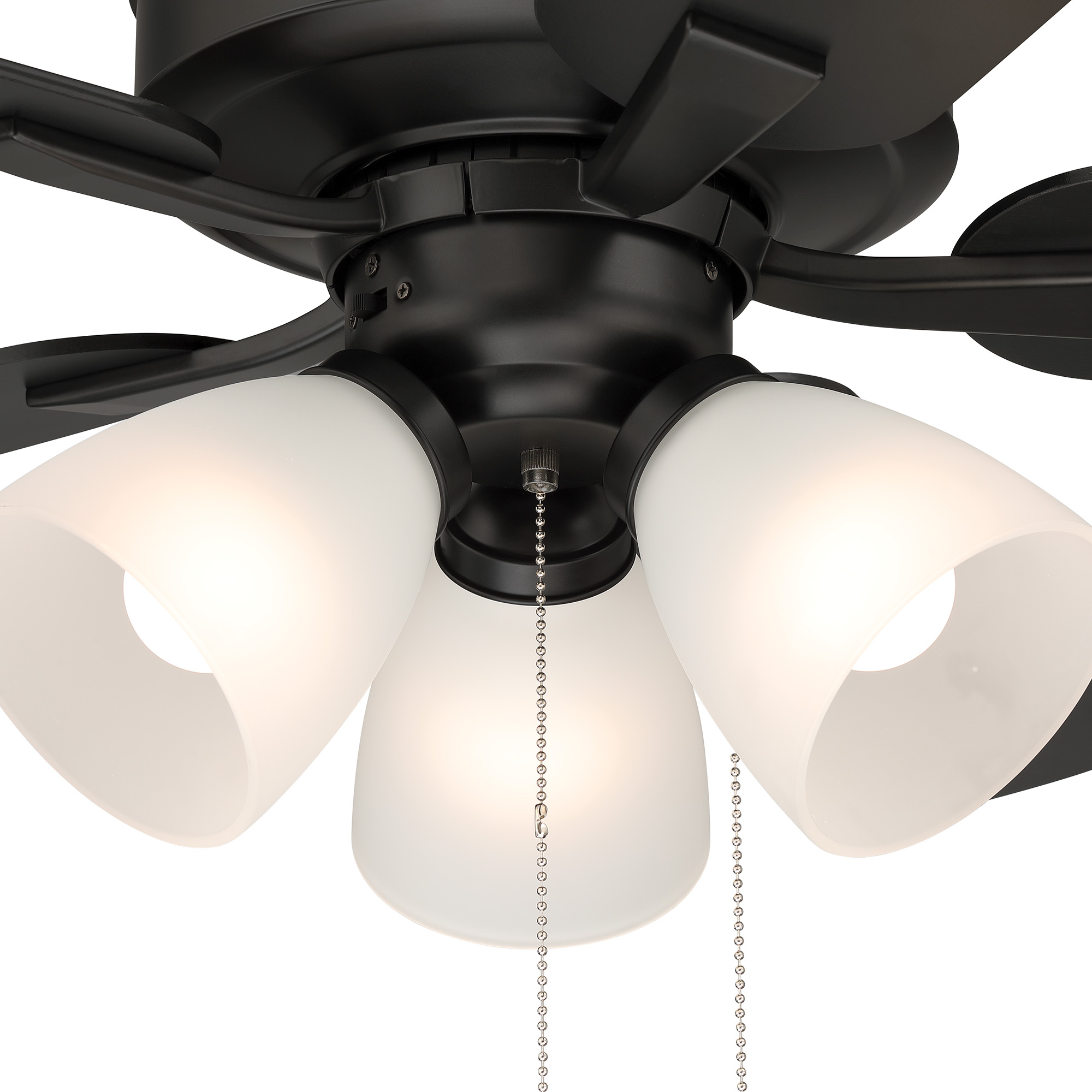 Stellant II 52 in. Indoor/Covered Outdoor Matte Black Traditional Ceiling Fan with Three 3000K LED Bulbs Included