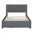 thumbnail image 6 of Sturdy & Spacious Upholstered Bed - 2 Drawers & 1 Trundle, Gray, 6 of 11