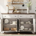 thumbnail image 4 of 59" Wide Sideboard Buffet With 4 Doors And 2 Drawers, Adjustable Shelves, 4 of 6