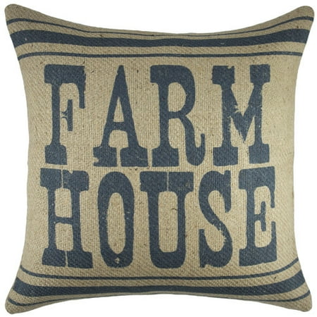 - TheWatsonShop Farm House Burlap Throw Pillow