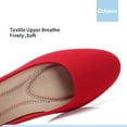 thumbnail image 4 of Obtaom Women's Round Toe Ballet Flats,Cute Textile Ballerina Flats,Comfortable Faux Leather Insole Low Heels Dress Shoes For Ladies (Red,US6), 4 of 9