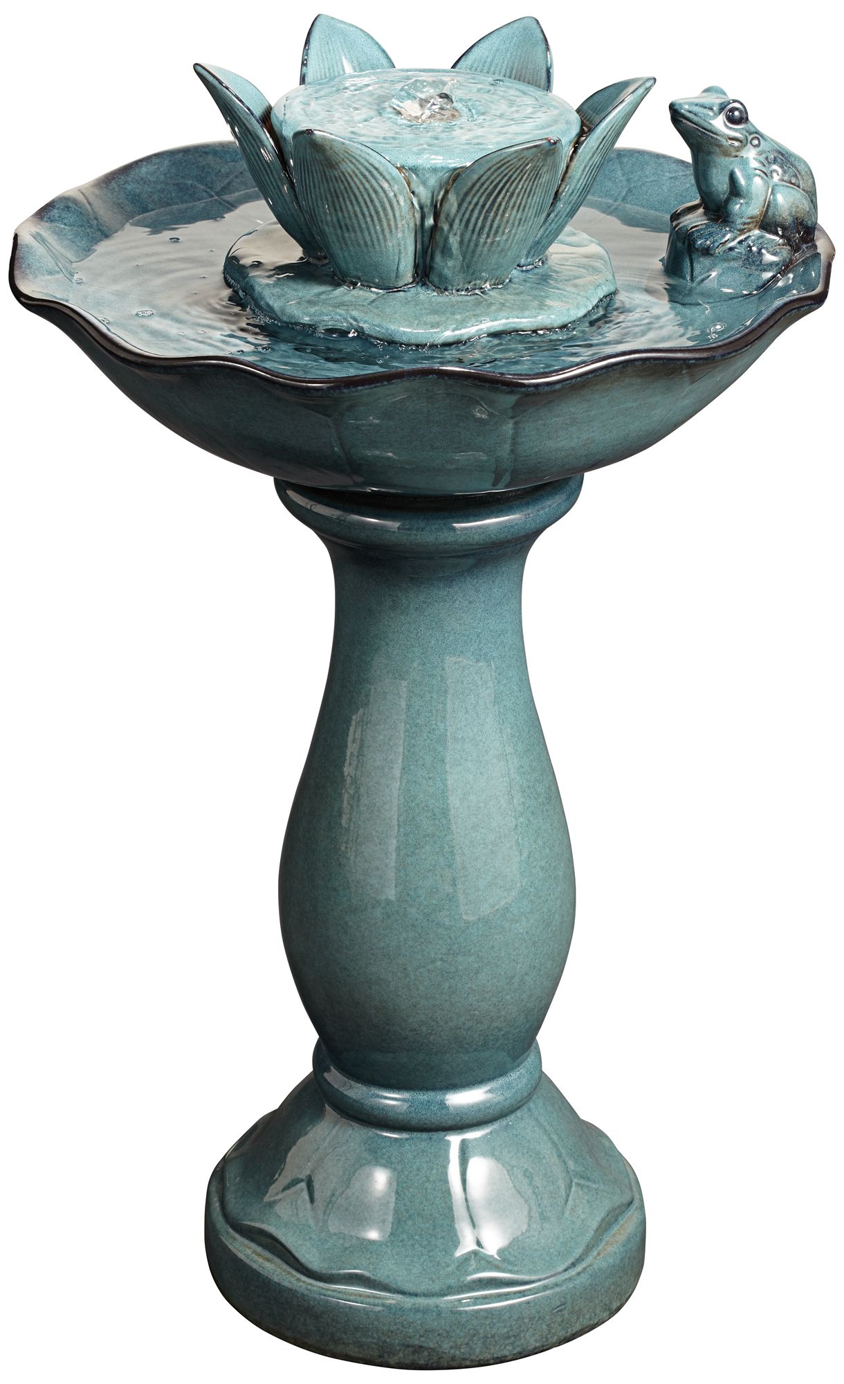 John Timberland Pleasant Pond Modern Bubbler Lotus Flower Outdoor Floor Water Fountain 25 1/4" for Yard Garden Patio Deck Porch House Exterior - image 2 of 9