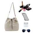 thumbnail image 6 of HUISZJ Square Shoulder Bag, Leisure Crossbody Bag, Nylon Drawstring Shoulder Bag for Travel Commute Work (White), 6 of 7