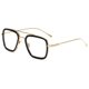 thumbnail image 1 of Gafas de sol cuadradas de estilo Tony Stark para hombre y mujer, lentes de sol de lujo, diseño de marca, Retro, iron Man qym unisex, 1 of 2