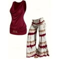 thumbnail image 6 of Two Piece Casual Set With Tie-Dye Wide Leg Pants And Women's Turtleneck Vest, 6 of 6