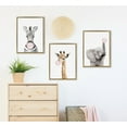 thumbnail image 6 of Kate and Laurel Sylvie Bubble Gum Giraffe Framed Canvas Wall Art by Amy Peterson Art Studio, 18x24 Gold, Cute Whimsical Animal Art for Wall, 6 of 6