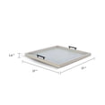 thumbnail image 6 of Benjara Yela Decorative Tray- 27x27 Square with Black Handles- Light Gray, 6 of 7