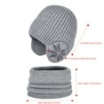 thumbnail image 2 of Zwiiyzr Baby Kids Warm Winter Hat Scarf Set Boys Girls Toddler Cute Knit Beanie Hat Earflap Hoodie Scarves Snow Cap 4-10 Years Gray, 2 of 6