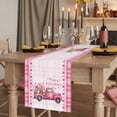 thumbnail image 2 of Table Runners 70 Inches Long Dress Scarves, Valentine's Day Farmhouse Coffee/Dining/Kitchen Table Decor, Holiday Table Runner, Pink Love Hearts Car Romantic Checked 13x70 Inch, 2 of 9