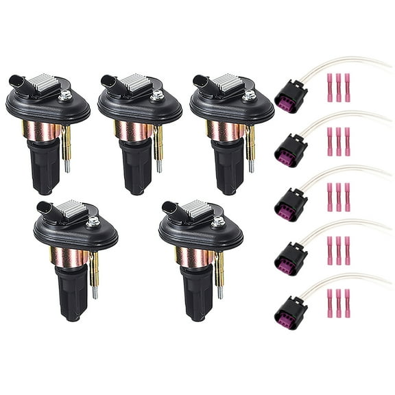Set of 5 ISA Ignition Coil & 5 Ignition Coil Connectors for Chevrolet 2002-2006 Colorado Trailblazer GMC 2002-2006 Canyon Replacement For UF303,S953