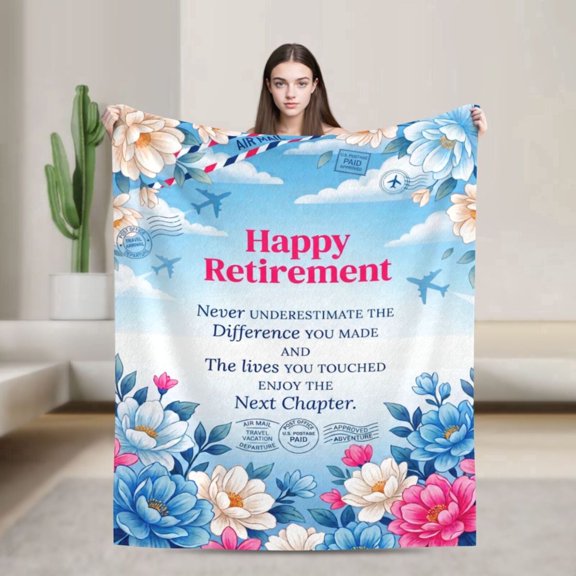 Retirement Gift for Woman, Retirement Gifts for Women, Retirement Blanket for Women Teacher Nurse Coworker, Funny Retire Farewell Gifts for Coworkers Boss 50x40