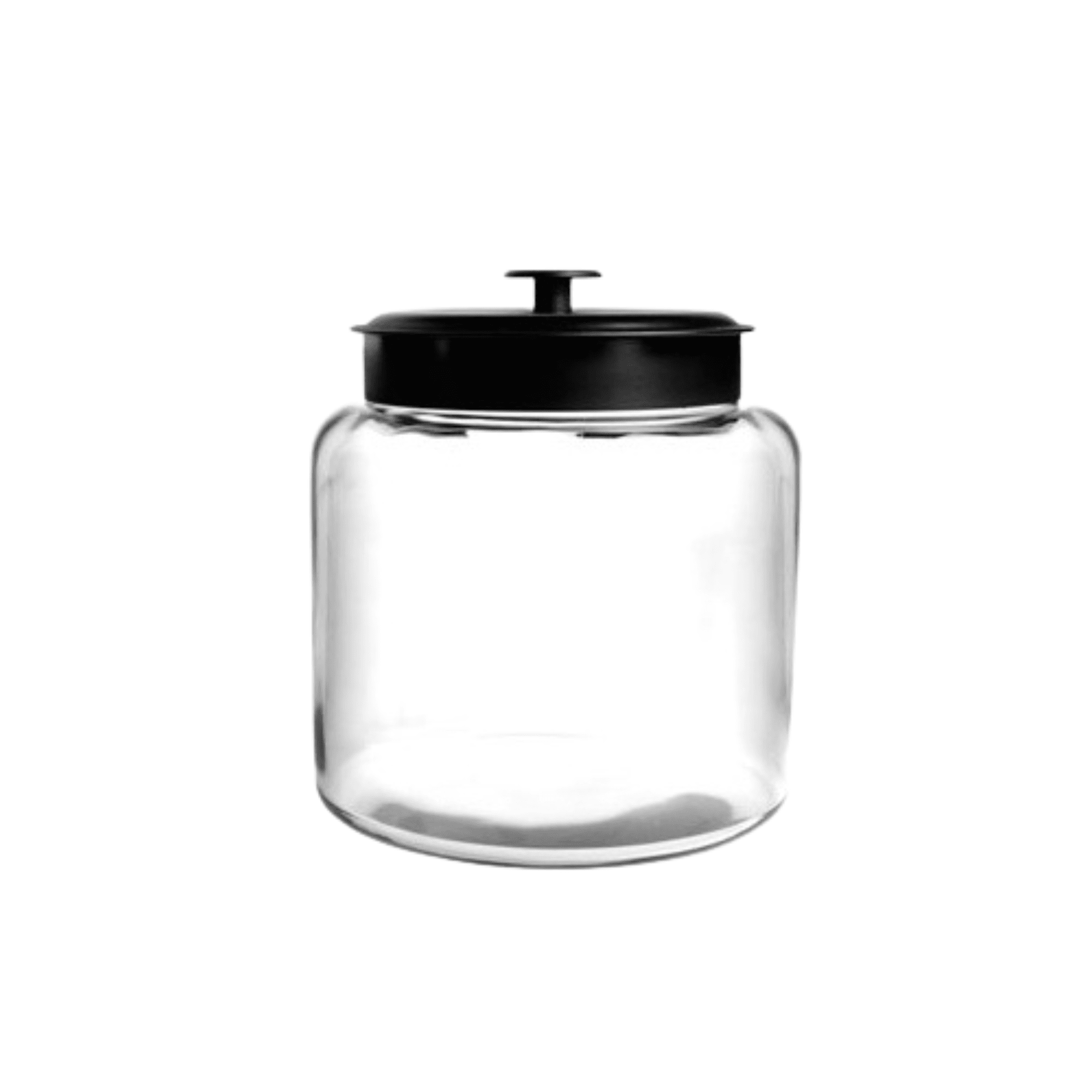 (2 pack) Anchor Hocking Montana Glass Jar with Black Metal Lid, 64 Ounce, A Practical Choice for Pantry Jar Storage and Display