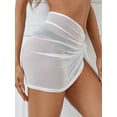 thumbnail image 6 of MSJUHEG Wrap Skirt,Cover Ups for Swimwear,Beach Sarong,Sarong,Sheer Bikini Wraps,Sheer Short Skirt,Women's Swimwear Cover Ups White 2XL, 6 of 8