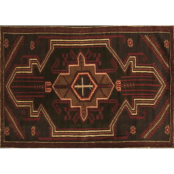 Ahgly Company Indoor Rectangle Persian Brown Traditional Area Rugs, 4' x 6'