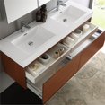 thumbnail image 5 of Fresca Mezzo 60" Teak Wall Hung Double Sink Modern Bathroom Vanity w/ Medicine Cabinet, 5 of 6