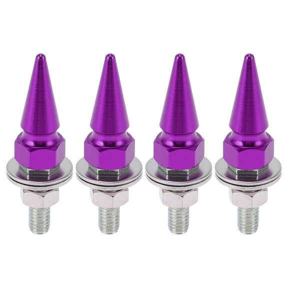 Unique Bargains Universal Motorcycle M6 License Plate Screws Cover 54mm Anti Theft License Plate Screw Frame Bolt Kit Aluminum Alloy Purple 4 Pcs