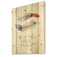 thumbnail image 2 of Designart 'Your VIbe Attracts Your Tribe Two Feathers ' Bohemian & Eclectic Print on Natural Pine Wood, 2 of 5