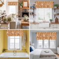 thumbnail image 5 of Vintage Flower Bird Butterfly Herb Valance Curtain Country Garden Orange Window Valances Rod Pocket Short Curtains Window Treatments for Kitchen Bedroom Bathroom Laundry 56" x 16", 5 of 9