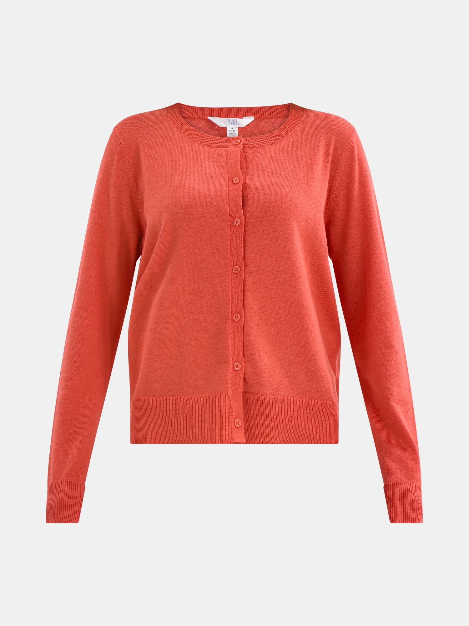 Time and Tru Women’s Fine Gauge Cardigan Sweater, Lightweight, Size XS-XXXL