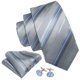 thumbnail image 3 of Corbata Barry.Wang rayada gris plata de seda, juego 150x8.5 cm, 3 of 5