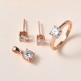 thumbnail image 2 of Moissanite Round Mix Stainless Steel 925 Sterling Silver Vermeil Rose Gold Plated Solitaire Ring Stud Solitaire Earrings Pendant Necklace Jewelry Set for Women Jewelry Size 10 Ct 1.93 Birthday Gifts, 2 of 9