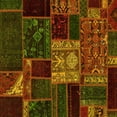 thumbnail image 1 of Ahgly Company Machine Washable Indoor Square Patchwork Yellow Transitional Area Rugs, 3' Square, 1 of 4