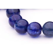 BEADS DISCOUNTER INC Round - Shaped Blue Quartz Crystal Imitation Beads Semi Precious Gemstones Size: 14x14mm Crystal Energy Stone Healing Power for Jewelry Making